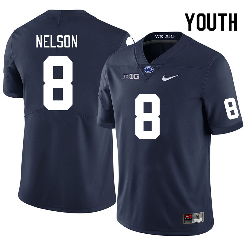 Youth #8 DaKaari Nelson Penn State Nittany Lions College Football Jerseys Stitched Sale-Navy